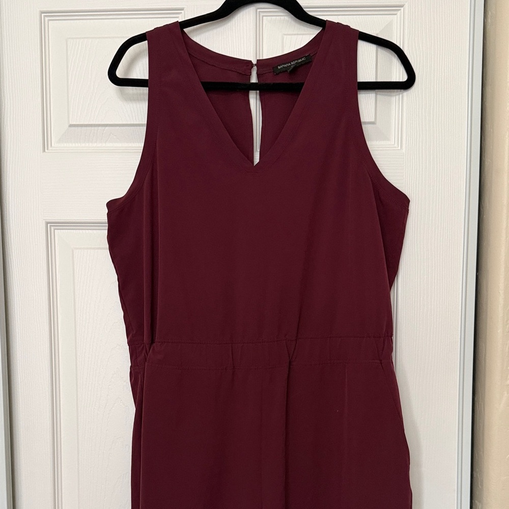 Banana Republic Sleeveless Burgundy Jumpsuit